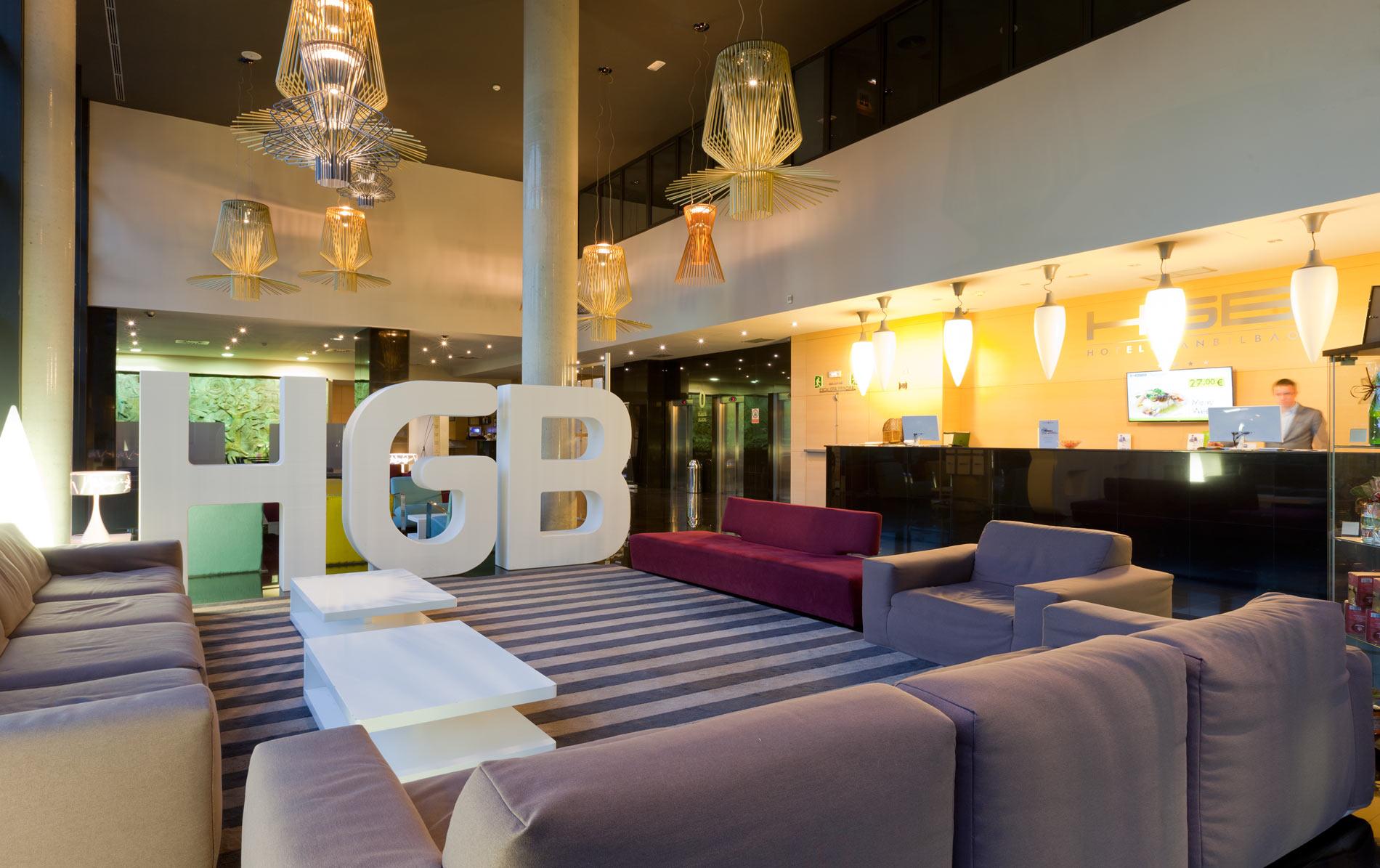 Spirit Hotel Gran Bilbao Bagian luar foto Reception
